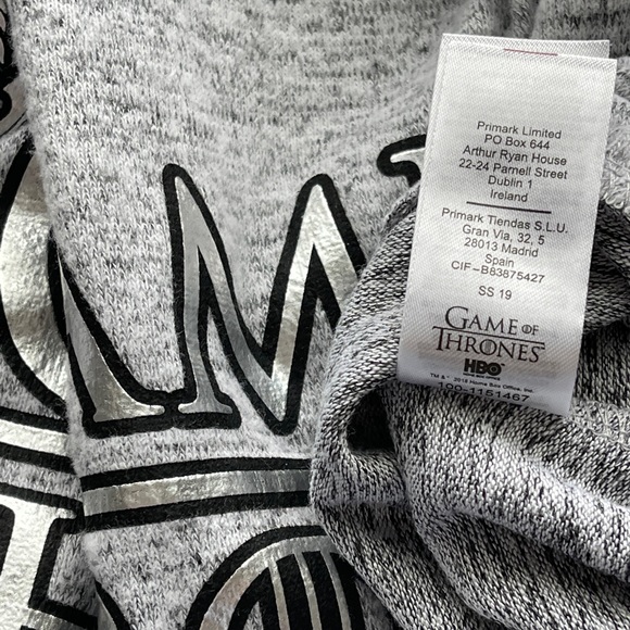 Game Of Thrones Lounge Gray Silver Sweatshirt Top Soft Stretchy Cozy Pajamas Top - Picture 9 of 11